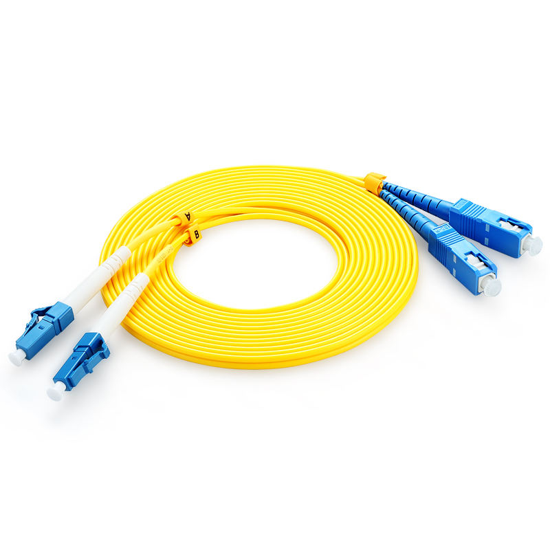 光纤跳线LC-SC 单模双芯OS2跳线UPC端面 线径3.0mm 9/125um PVC